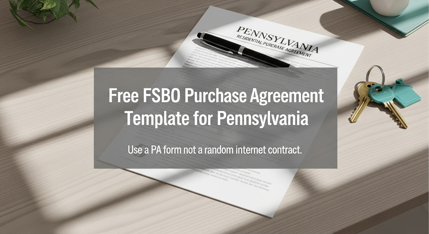 Pennsylvania residential purchase agreement with a pen and house keys on a wooden desk