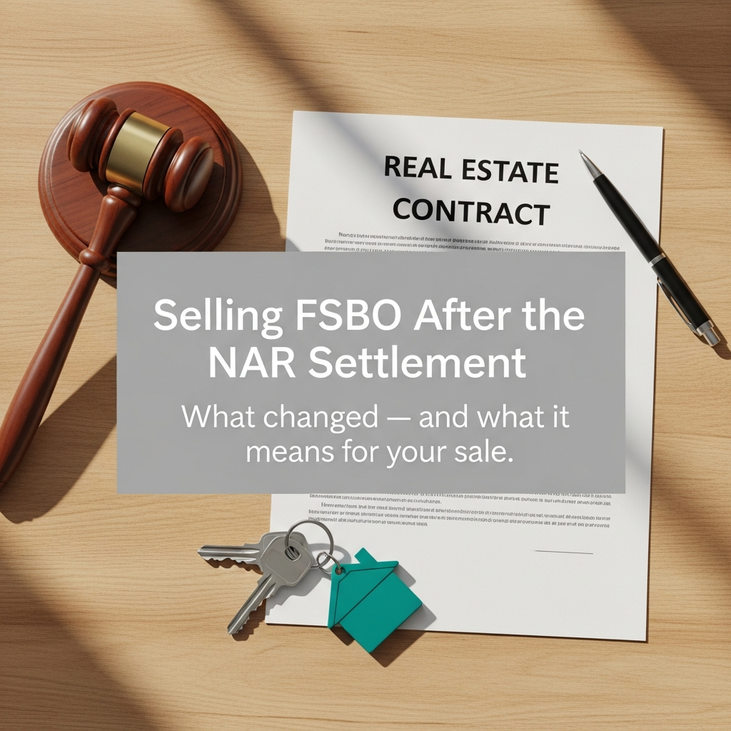 Gavel resting on a real estate contract next to house keys on a wooden table